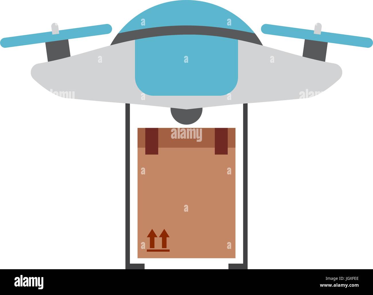 drone flying technology with box carton Stock Vector Image & Art - Alamy