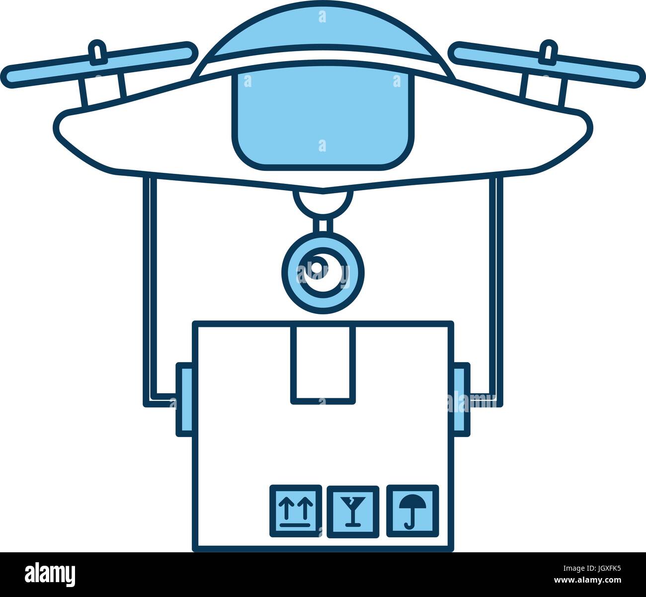 drone flying technology with box carton Stock Vector Image & Art - Alamy