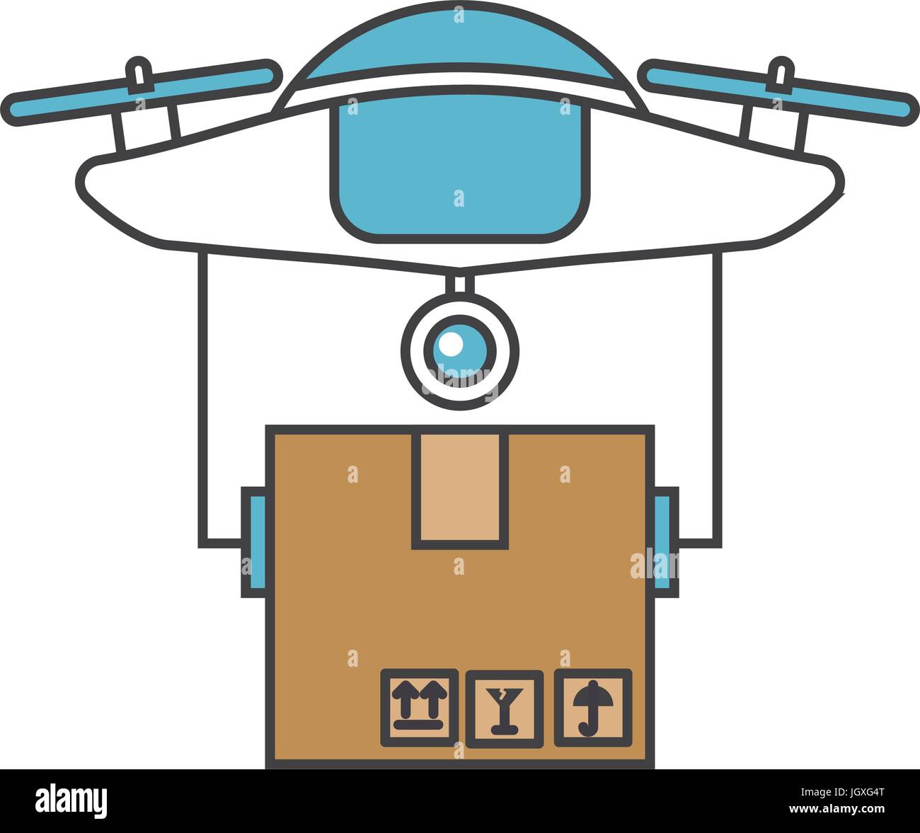 drone flying technology with box carton Stock Vector Image & Art - Alamy