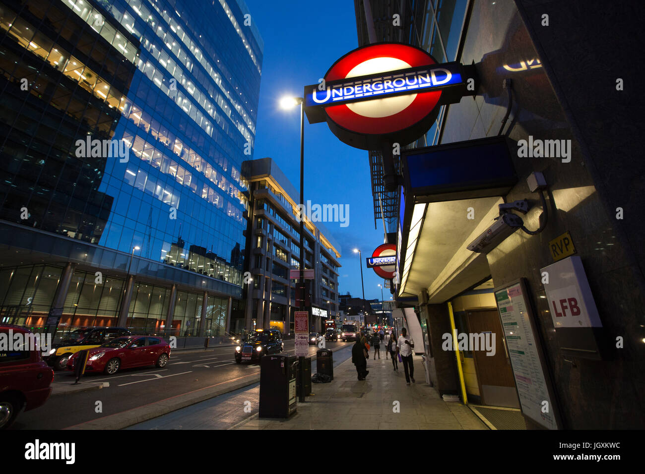 The eastern fringe of the City of London at Aldgate,  the are currently going through a transitional period, gentrified with upmarket apartments, UK Stock Photo