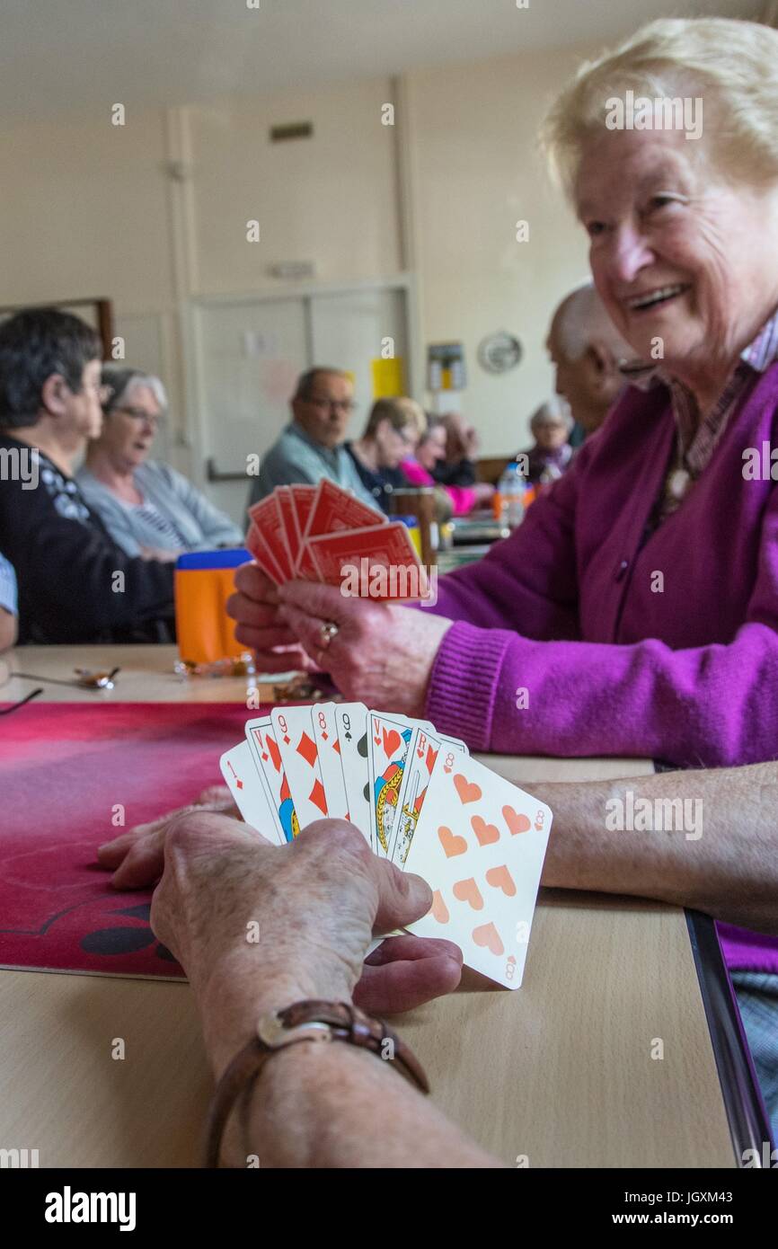 CARD GAME,OLD AGE Stock Photo Alamy