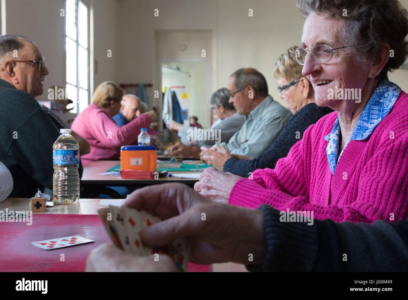 CARD GAME,OLD AGE Stock Photo Alamy