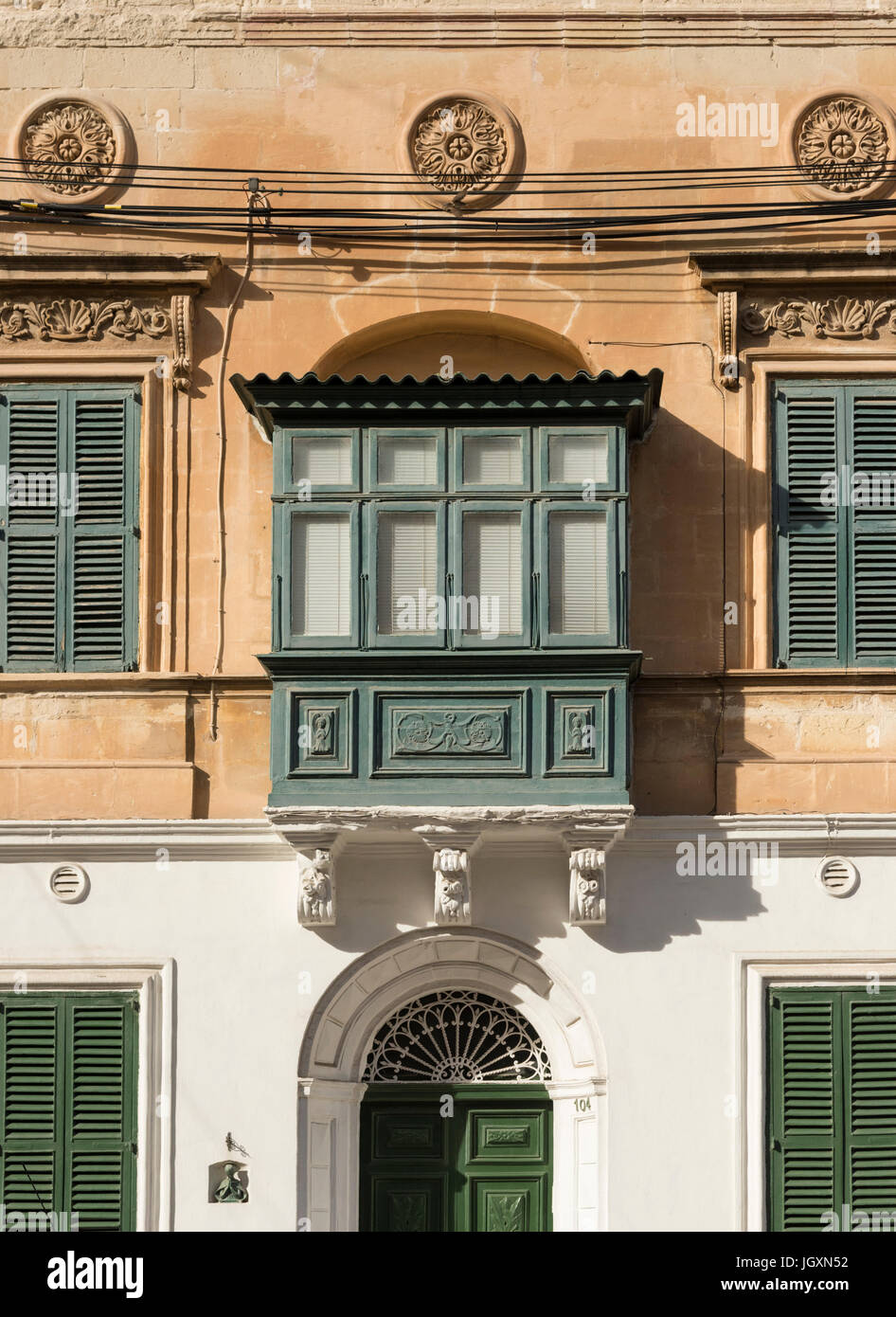 A traditional Maltese balcony in Valetta Malta a part of the traditional architecture Stock Photo