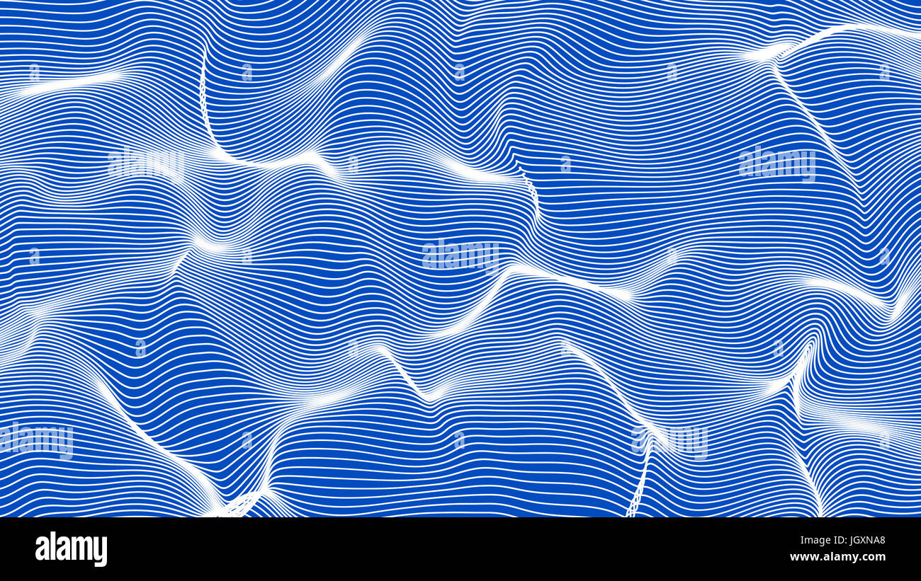 white abstract waves on blue background - shape made of lines - free ...