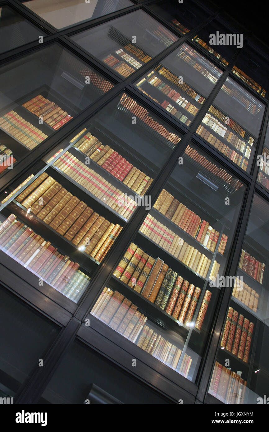 London, UK - August 27, 2010: Inside view of British Library, national ...