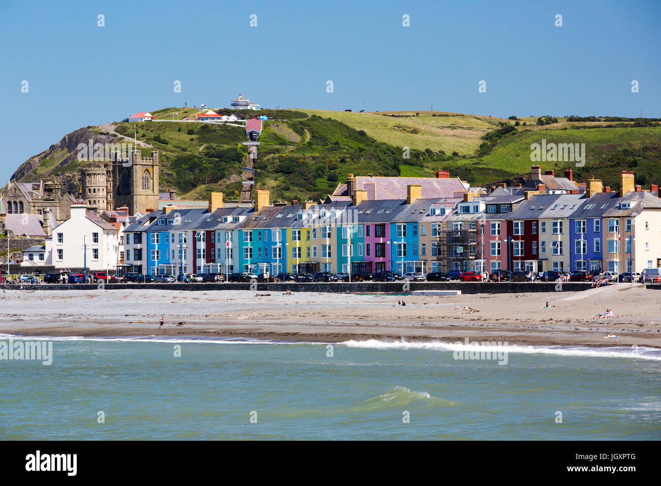 Aberystwyth Sea front, Wales, UK. Stock Photo