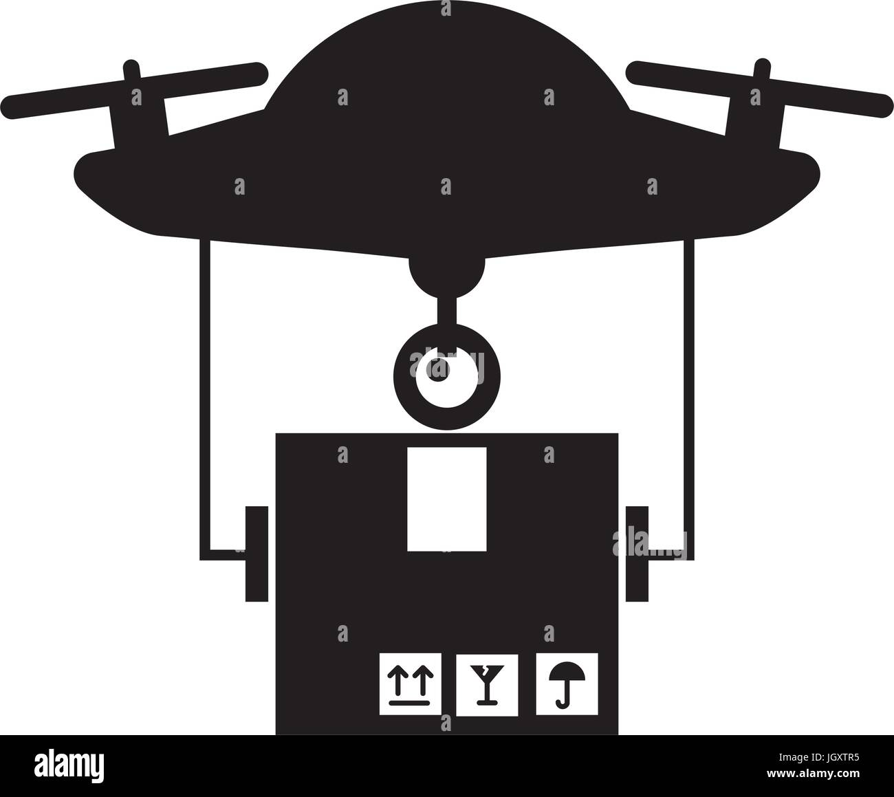drone flying technology with box carton Stock Vector Image & Art - Alamy