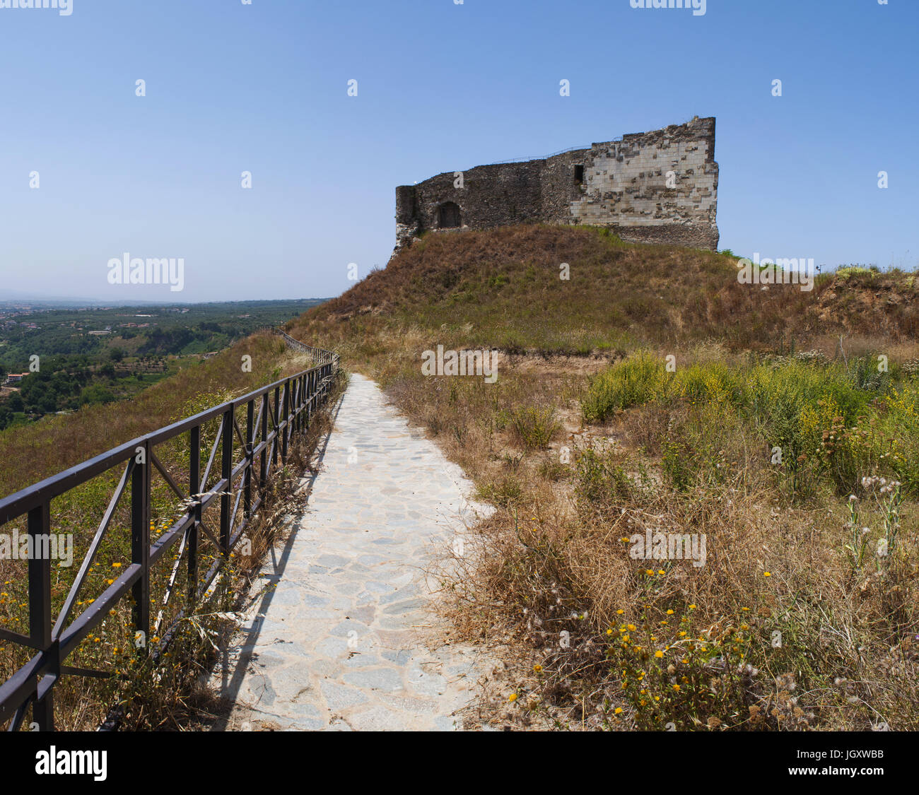 Calabria, Italy: the Norman-Hohenstaufen Castle of Vibo Valentia, built around 1000 on the top of Hipponion acropolis, now home to a state museum Stock Photo