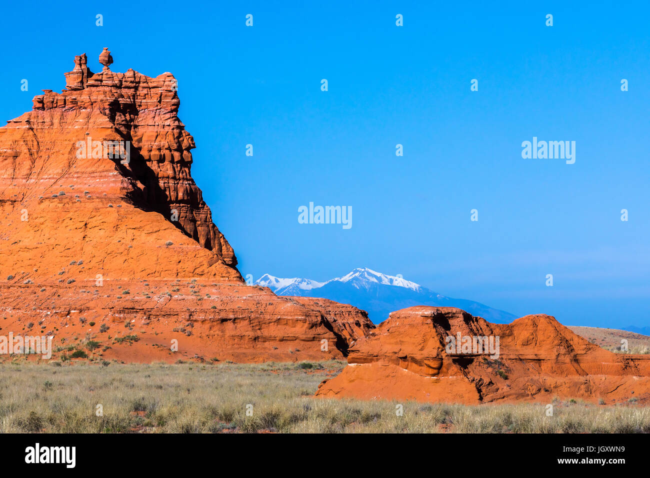 Painted Desert and the San Francisco Peaks, nothern Arizona, USA Stock Photo