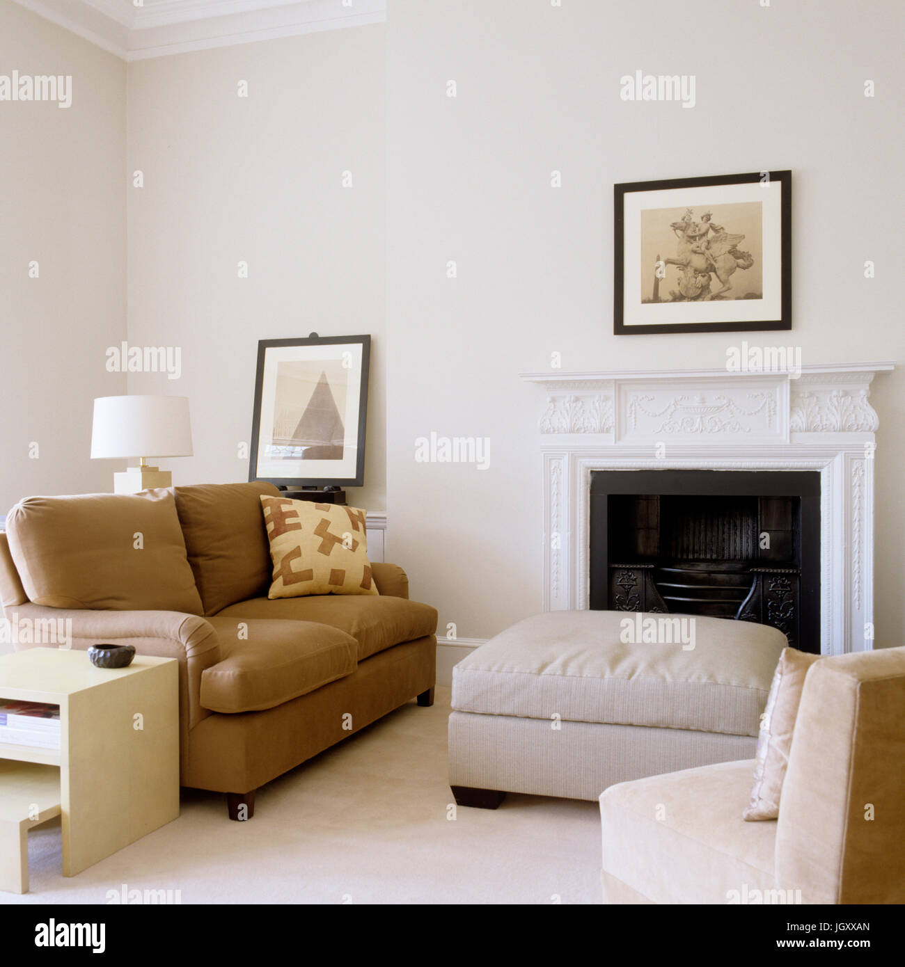 Minimalist style living room Stock Photo