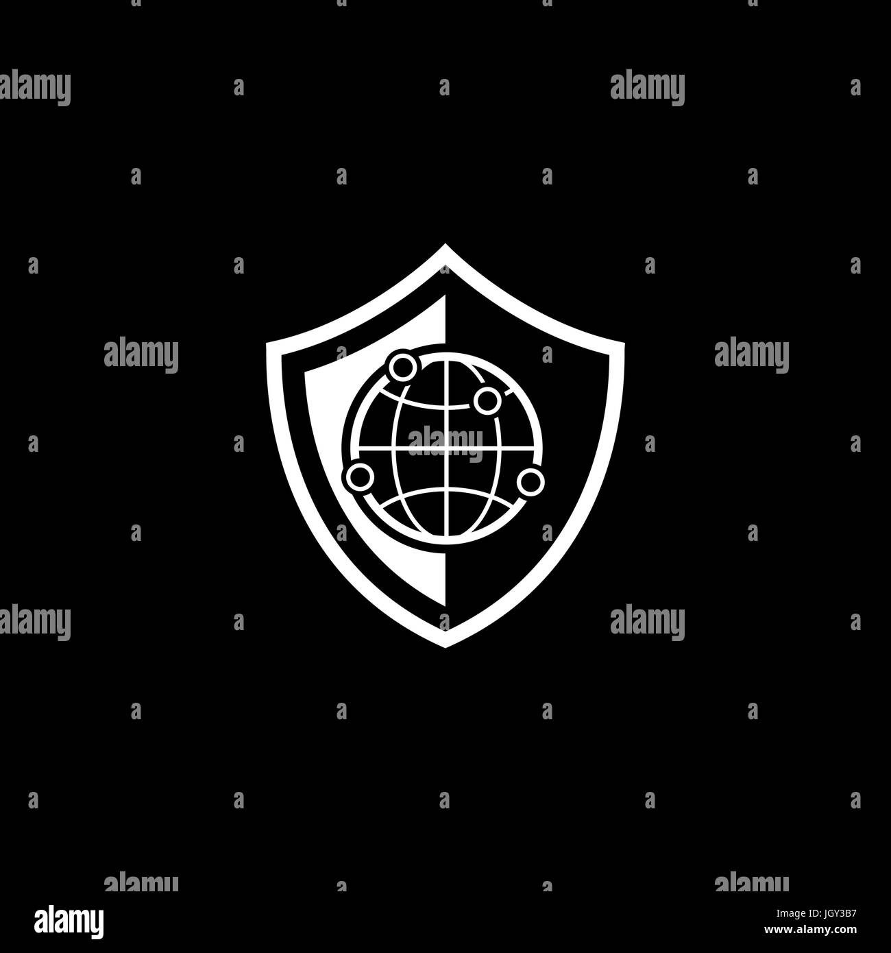 Network Security Icon. Flat Design. Stock Vector
