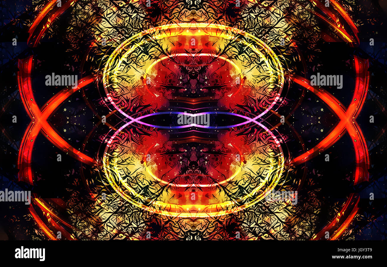 background pattern with filigrane fractal effect structure and circular ...