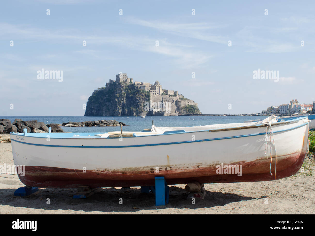 Getting ready to sail, Ischia, Gulf of Naples. Stock Photo