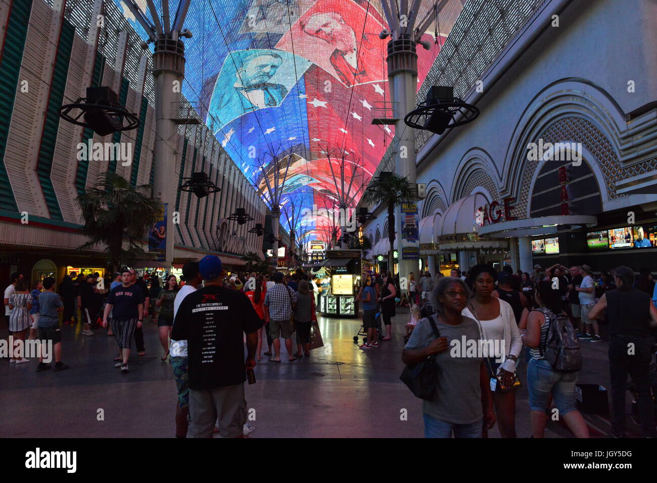 The light show at Fremont street in Las Vegas Stock Photo Alamy