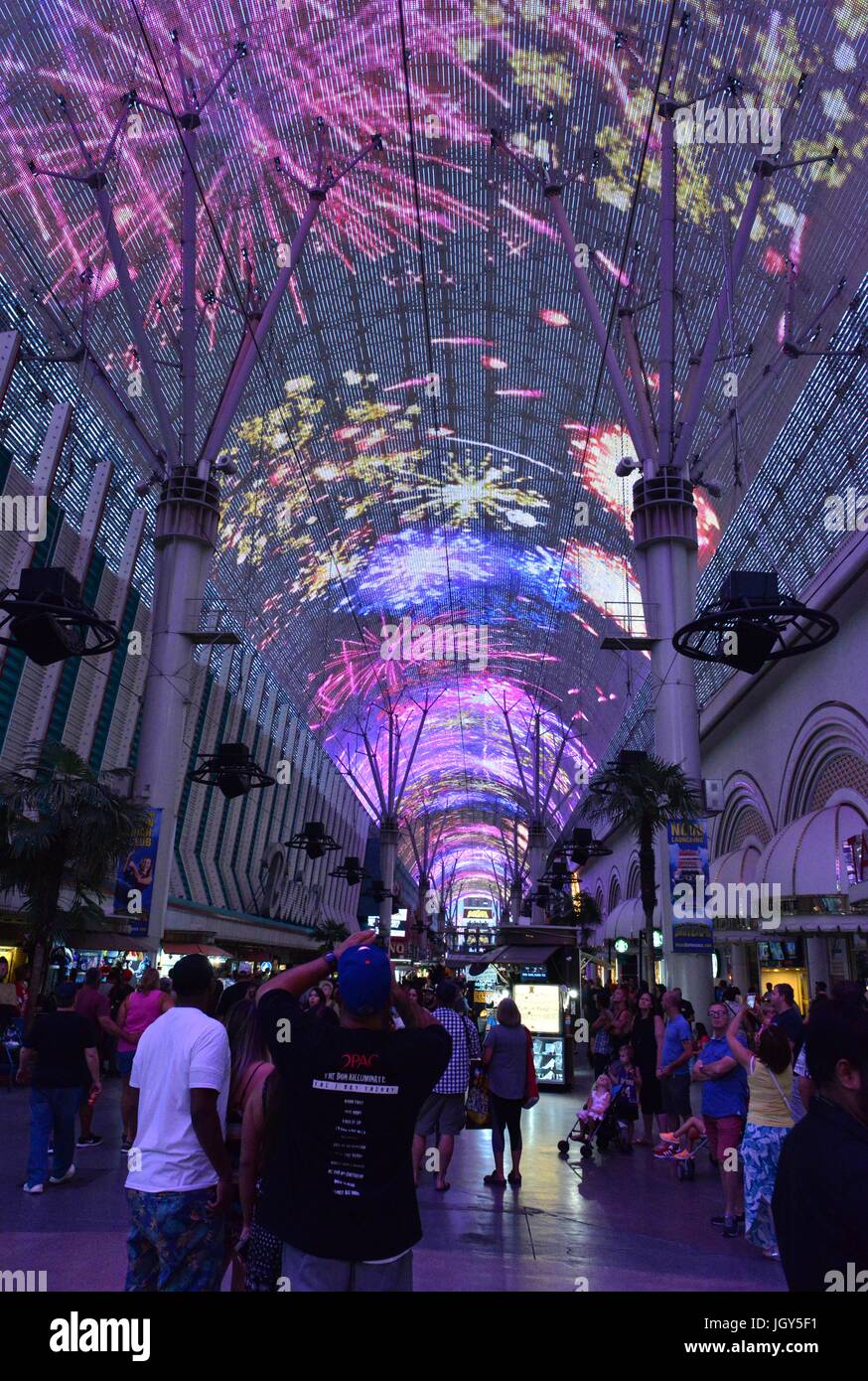 The light show at Fremont street in Las Vegas Stock Photo Alamy