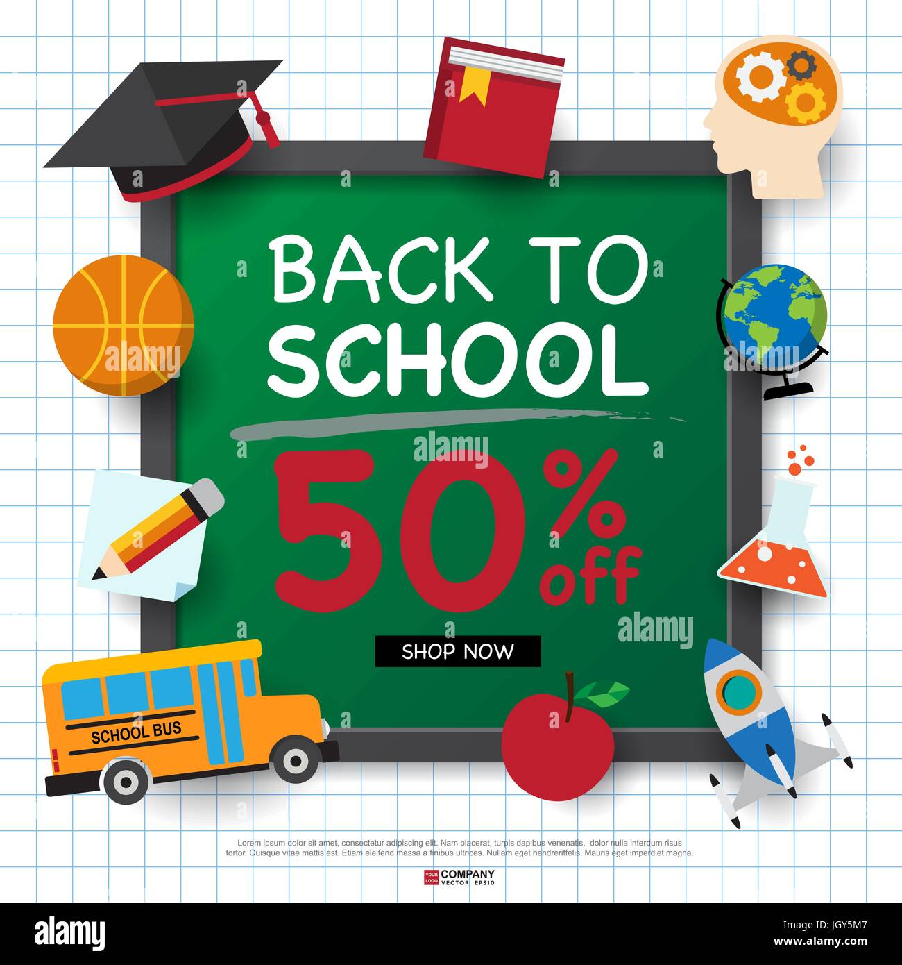 Back to school Design Template,Back to school shopping brochure,Vector
