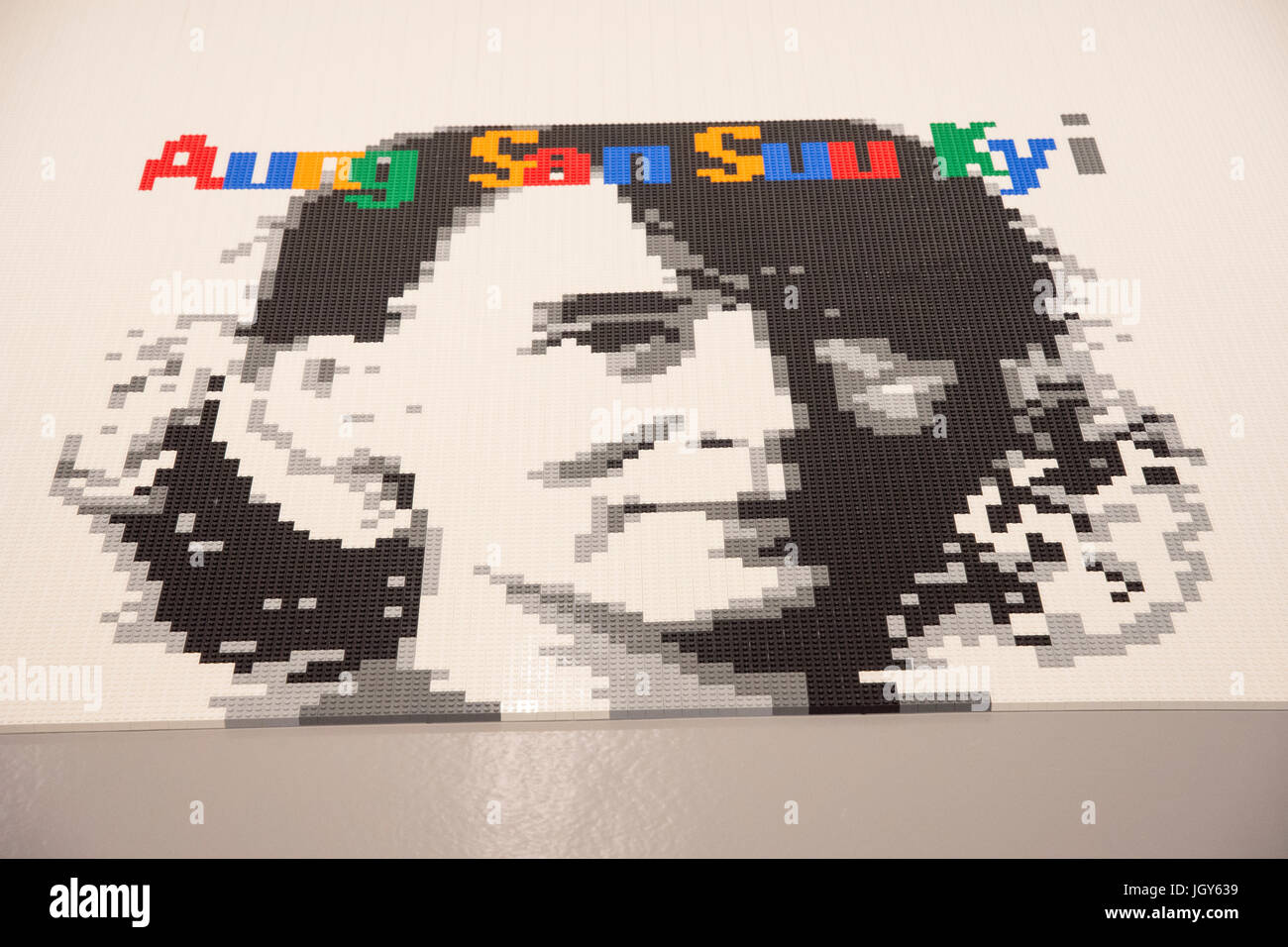Chinese artist and activist Ai Weiwei used Lego blocks to create portraits  of politcal prisoners from around the world. The exhibition, called Trace  Stock Photo - Alamy