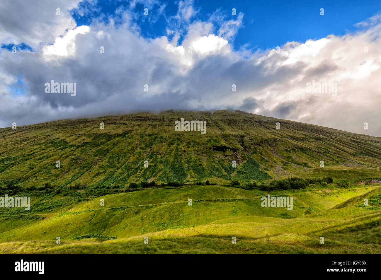Wide angle view of Beinn Odhar in Scotland. Stock Photo