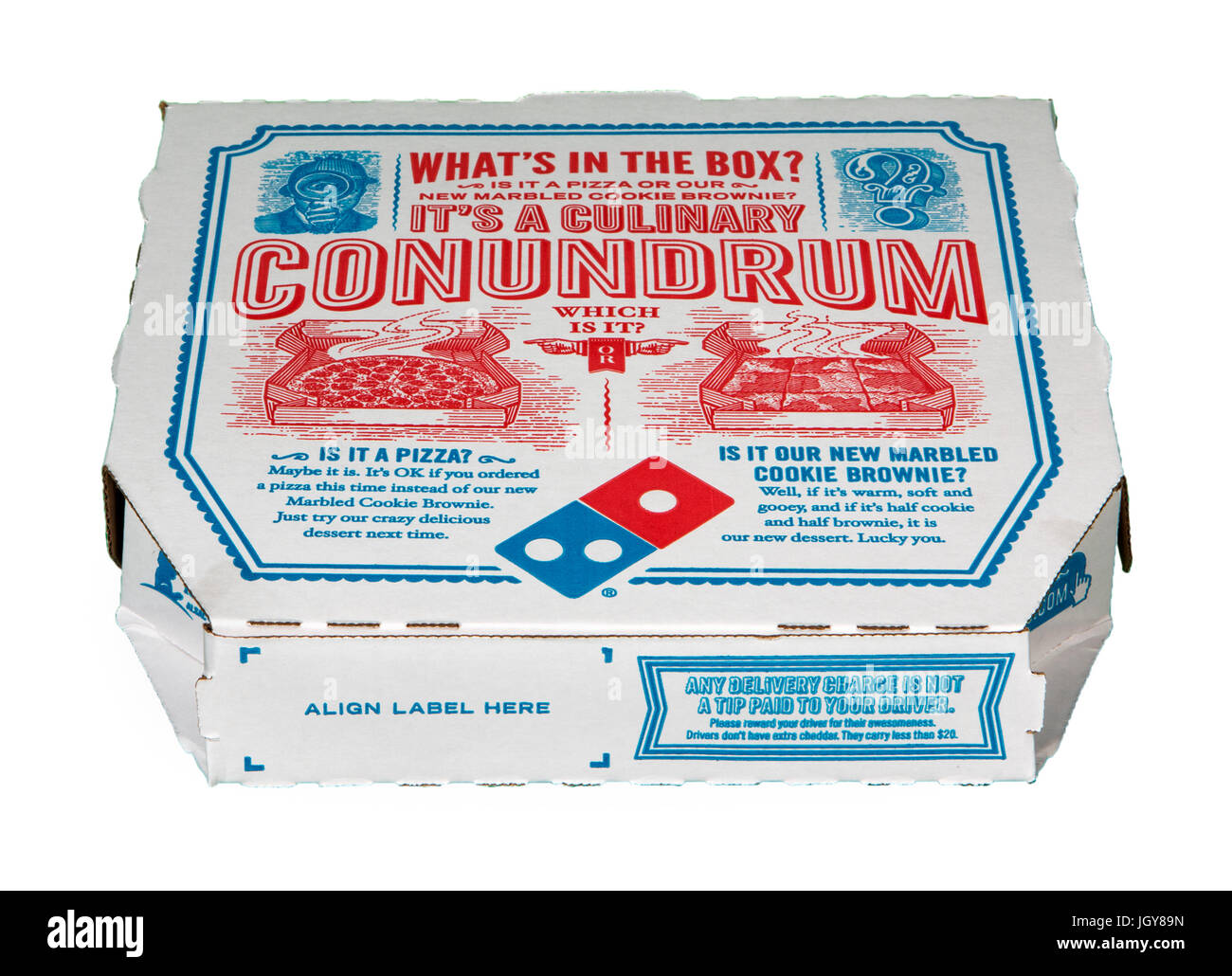Domino's Pizza box on white background Stock Photo - Alamy
