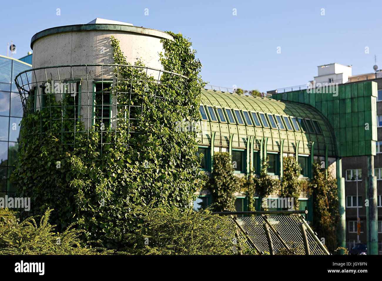Warsaw University Library Gardens On The Rooftop Stock Photo