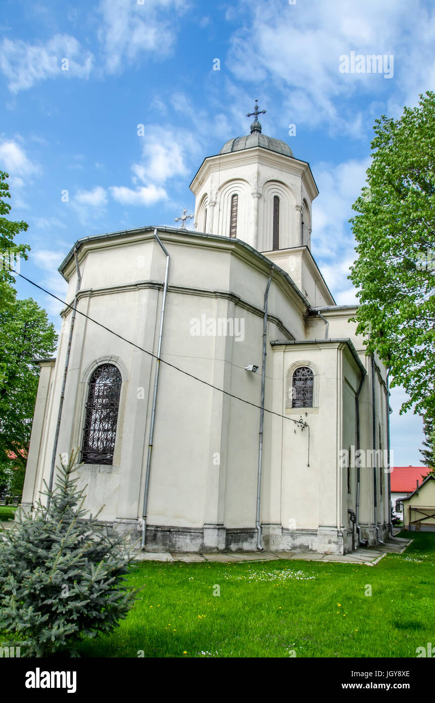PLOIESTI, ROMANIA - APRIL 22, 2014. The Monastery Ghighiu build in 16 century with miracle icon and healing spring. Stock Photo