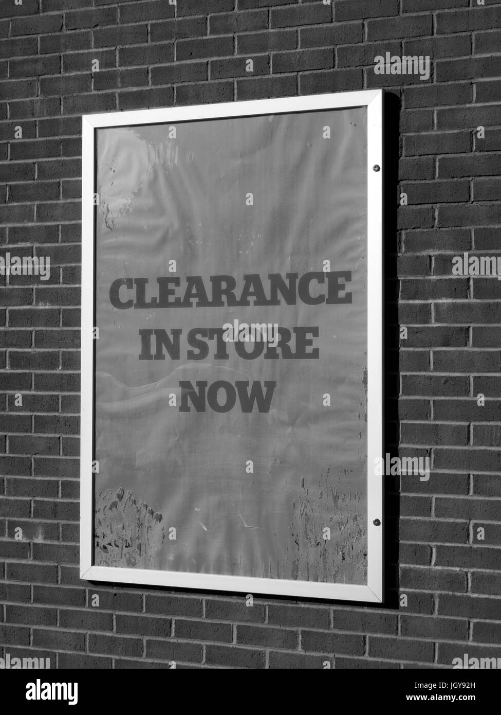 Dunelm Group store, clearance in store now sign mounted on external