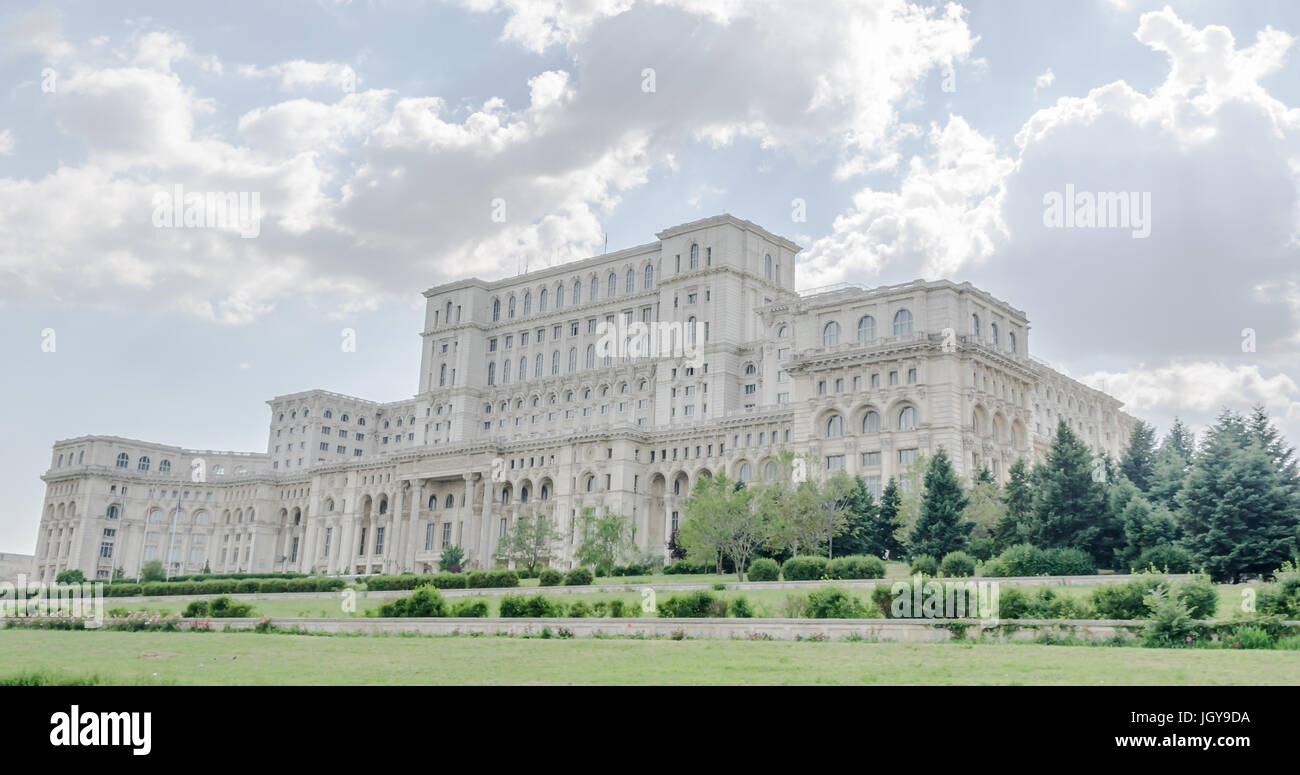 BUCHAREST, ROMANIA - MAY 25, 2014: The People's House. Casa Poporului. Stock Photo