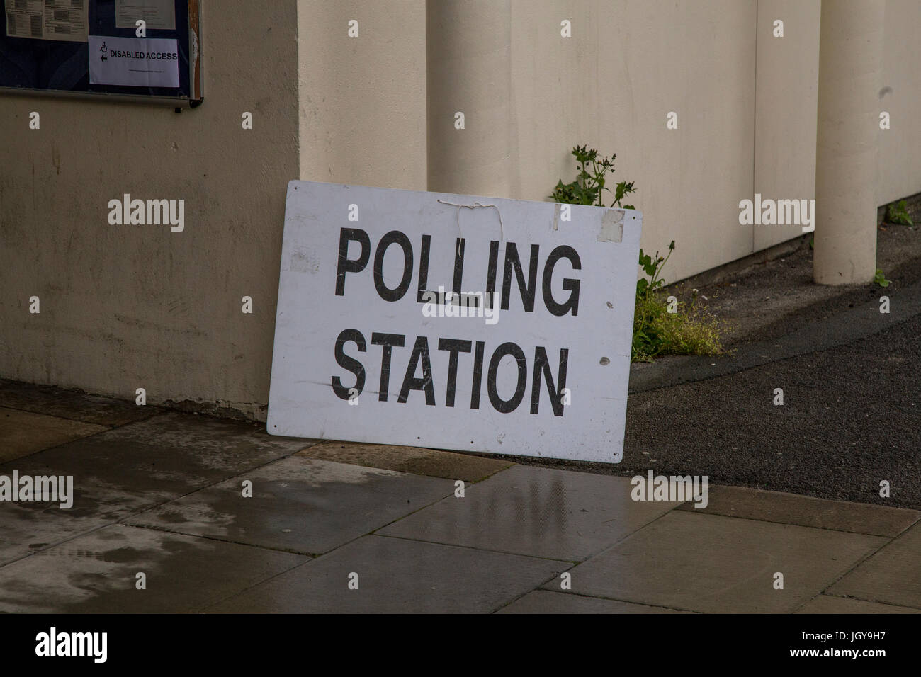 Polling Station Sign Stock Photo