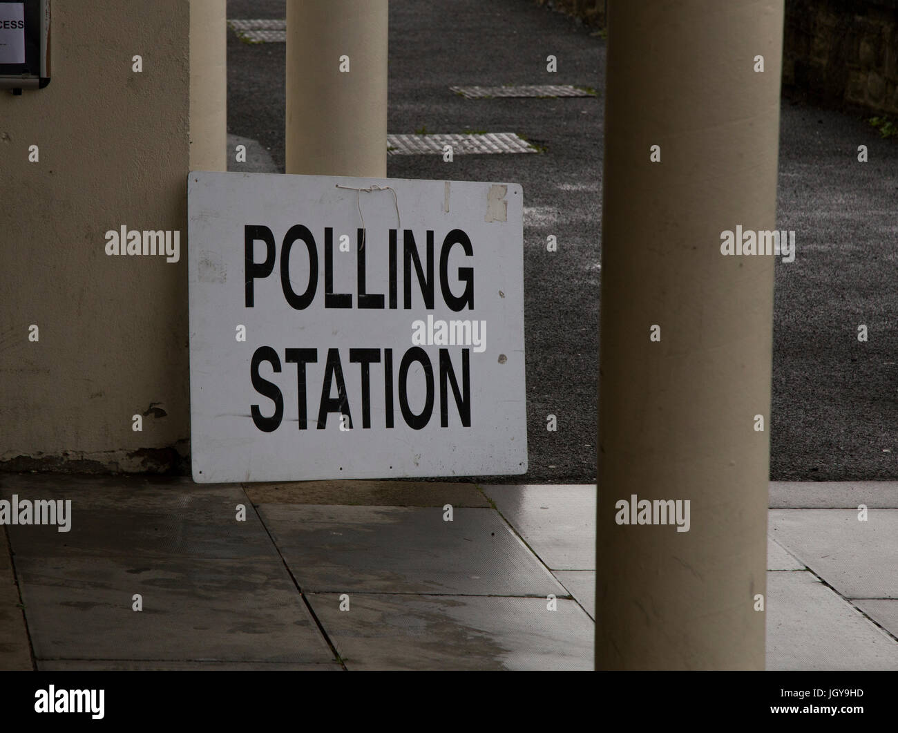 Polling Station Sign Stock Photo