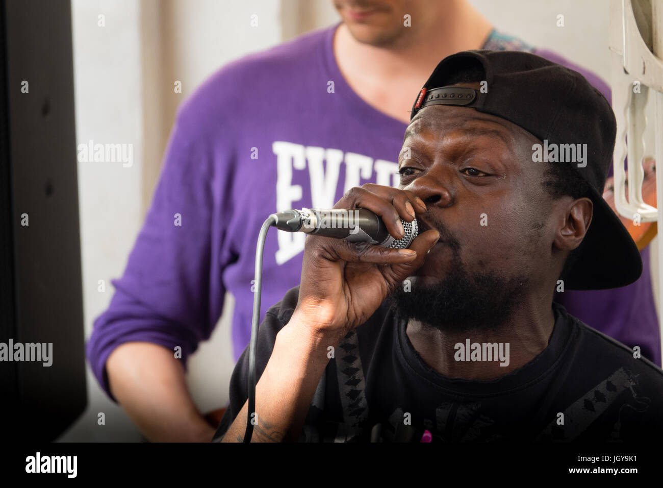 Danish rapper Al Agami, open air concert, Playa Cava Bar, Copenhagen, Denmark Stock Photo