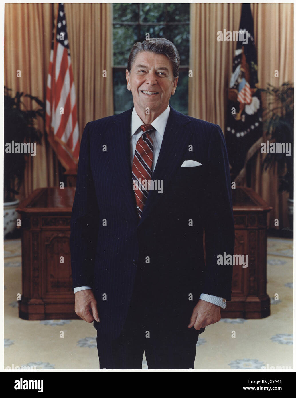 President Ronald Reagan 1981 Official White House Portrait Silver Halide Photo 