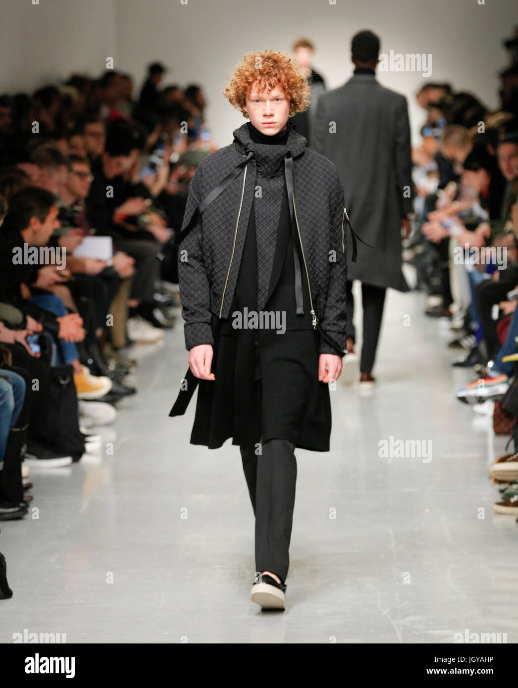Fashion catwalk at London Week Mens Autumn Winter 2017 presented by Matthew Miller models British Fashion Council Show Space Stock Photo - Alamy