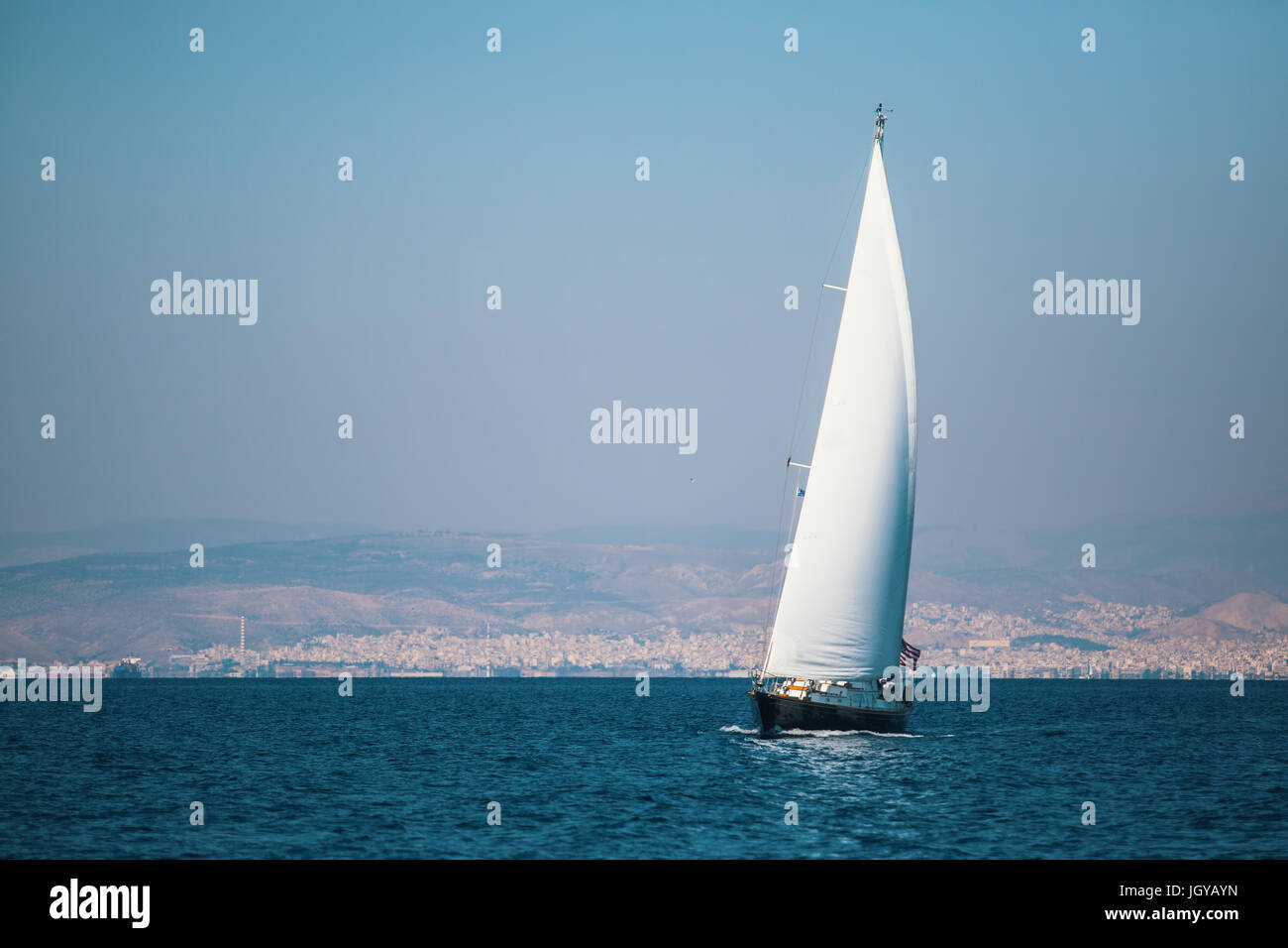 Luxury yacht boat in sailing regatta on the sea Stock Photo - Alamy