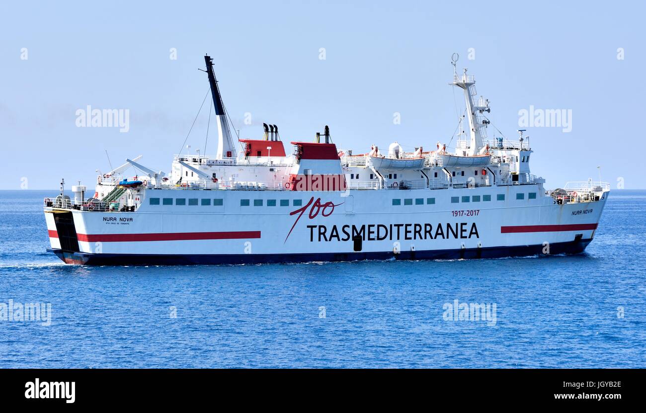 Trasmediterránea passenger ferry Nura Nova menorca minorca Stock Photo ...