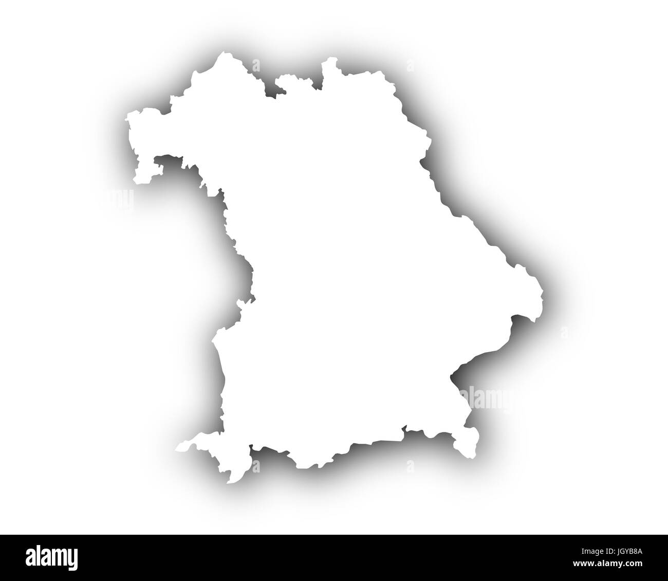 Map of Bavaria with shadow Stock Photo - Alamy