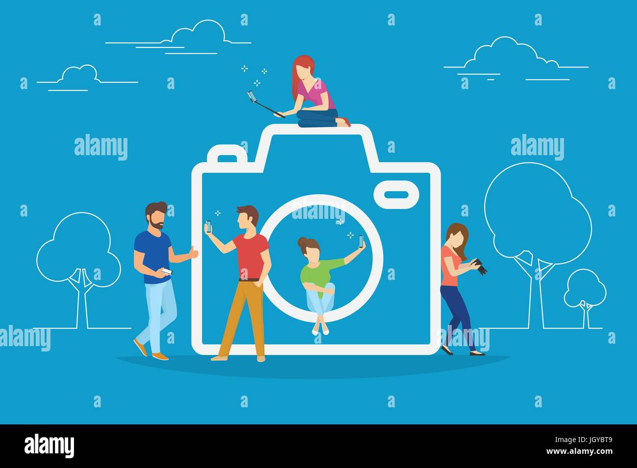 Camera and photo concept vector illustration Stock Vector Image & Art ...