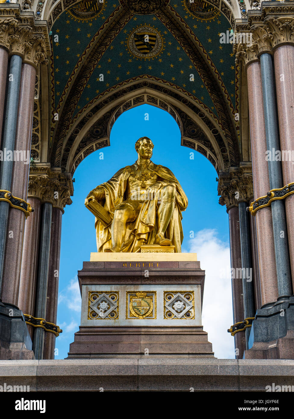 The Albert Memorial, Kensington Gardens, London, England, UK, GB. Stock Photo