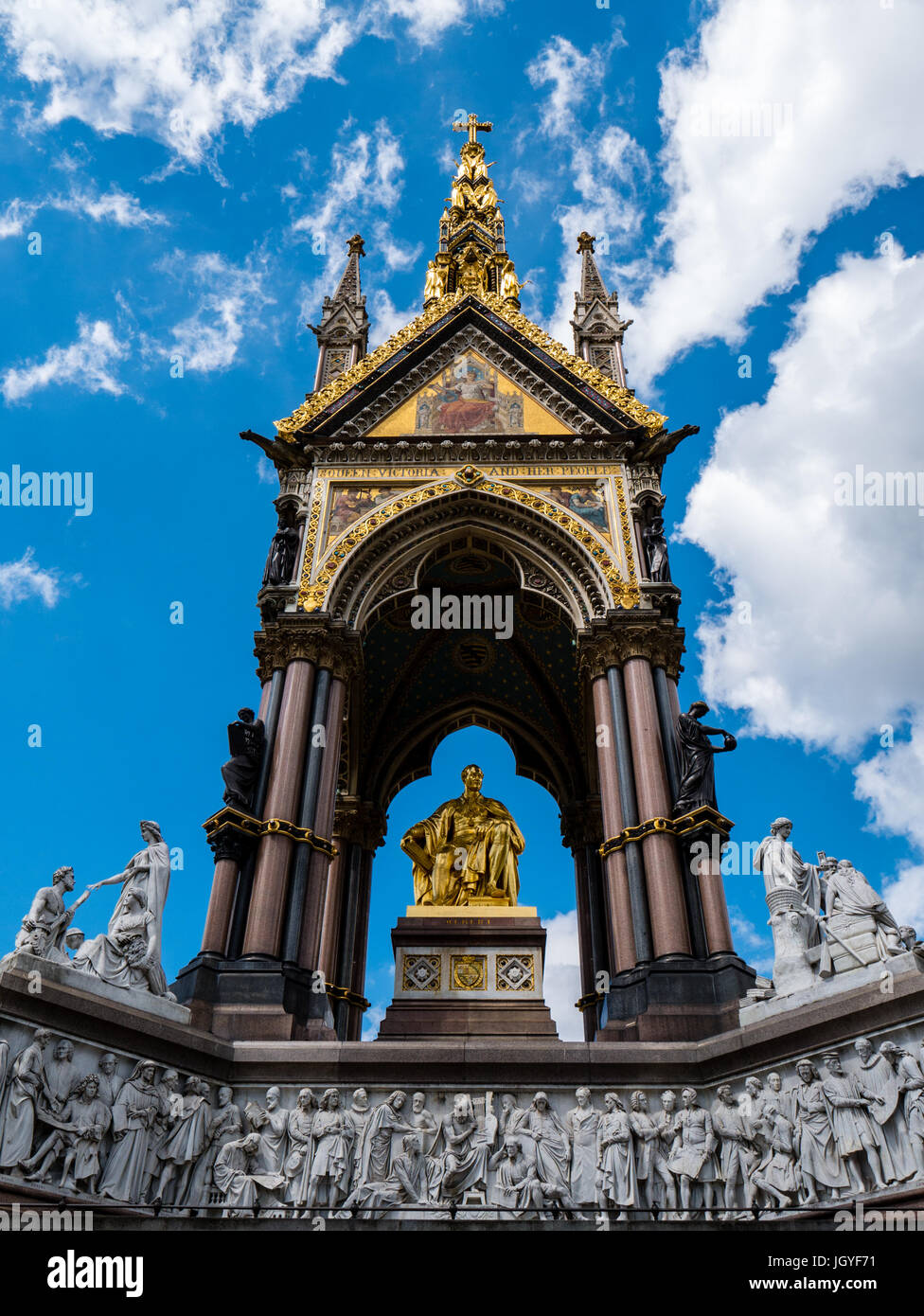 The Albert Memorial, Kensington Gardens, London, England, UK, GB. Stock Photo