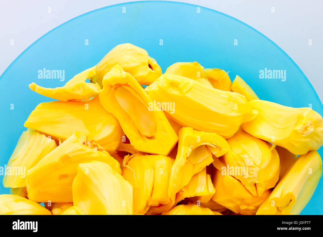 fresh ripe Jackfruit isolated on white background. Stock Photo