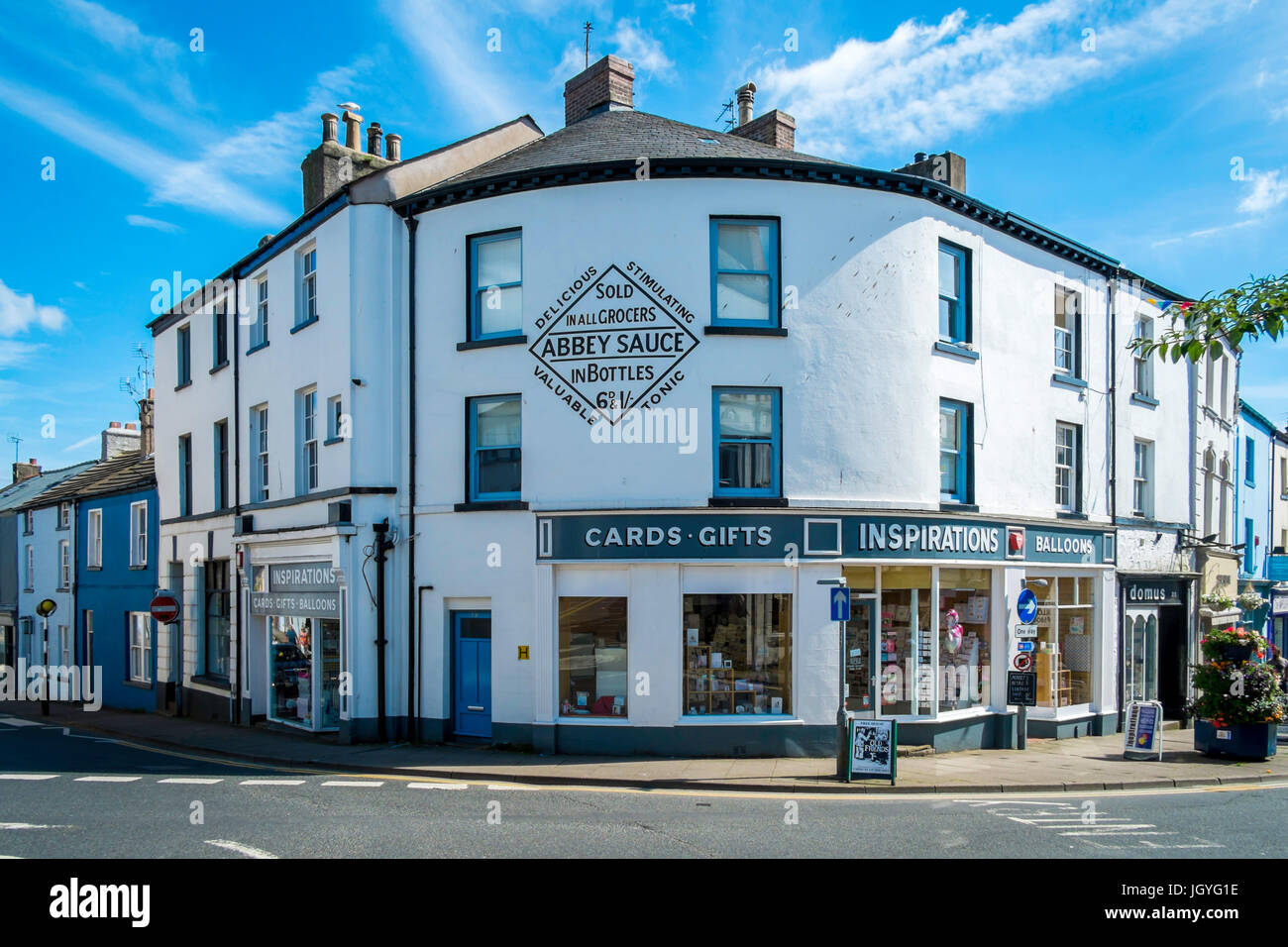 A traditional curved town centre building at the the junction of