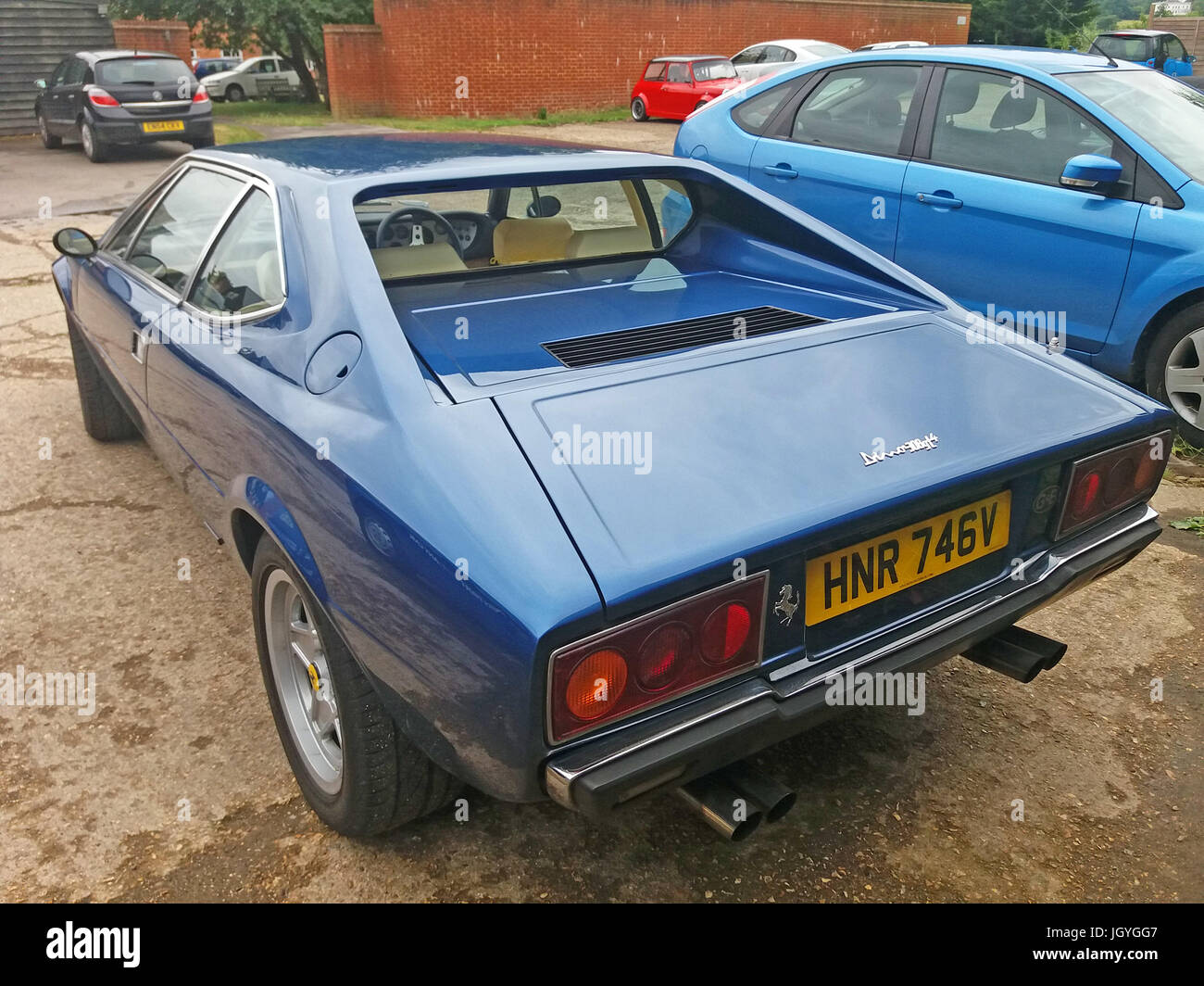 Blue vintage Ferrari Dino 308GT4 1979 car Stock Photo