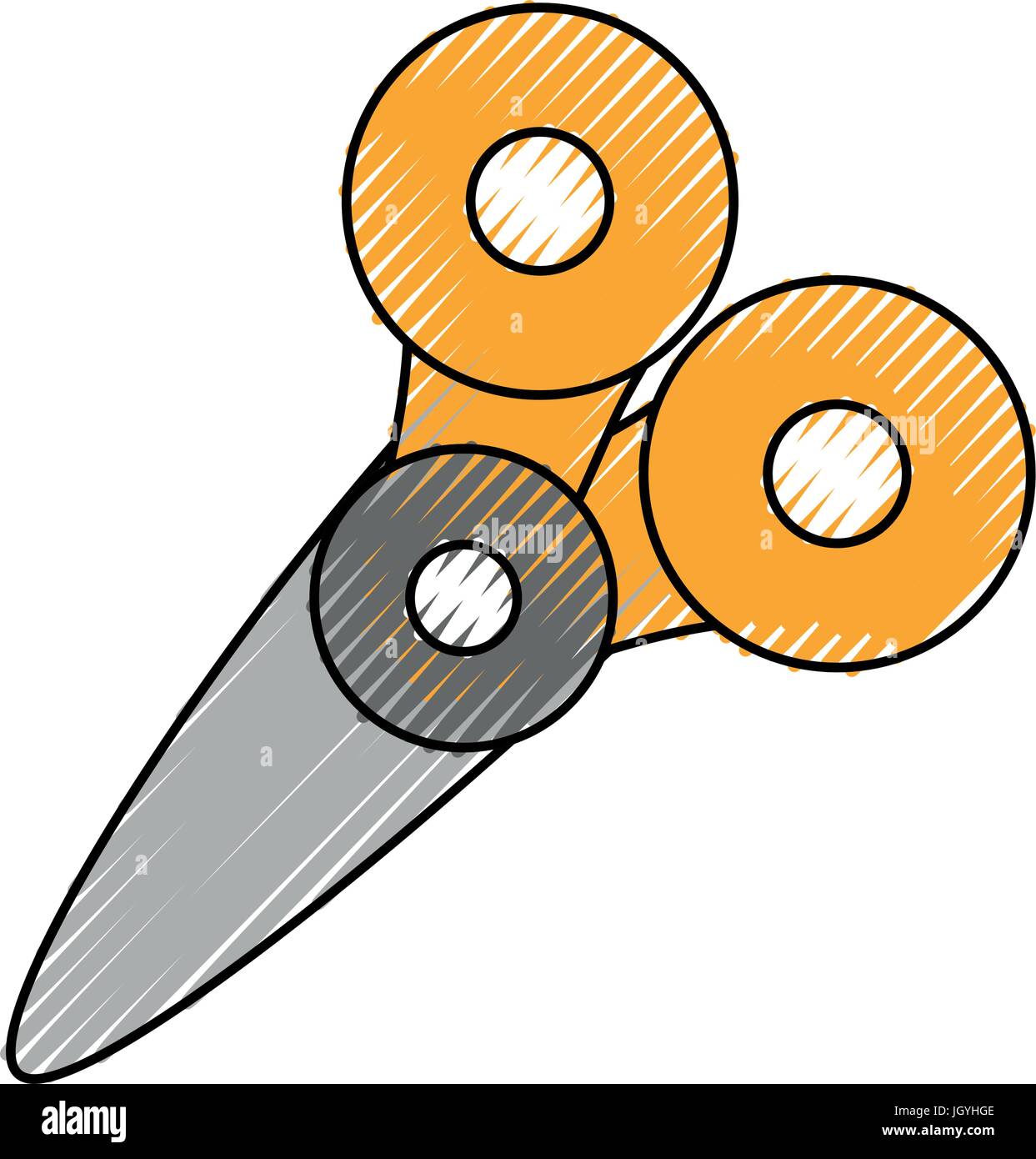 Cute scissor cartoon icon vector illustration graphic design Stock