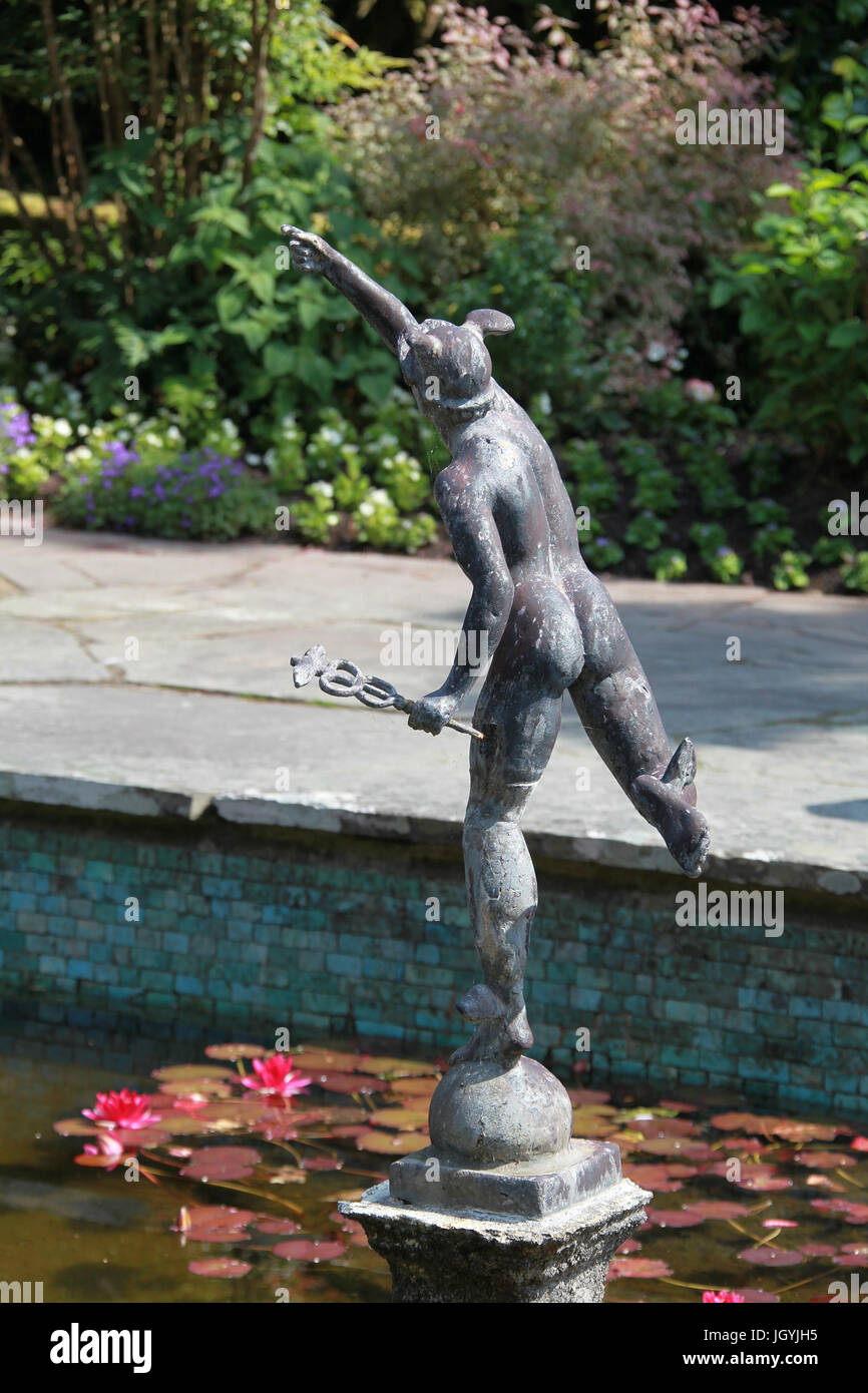 Statue of Mercury at the Italian Garden on Garinish Island in Bantry Bay Stock Photo