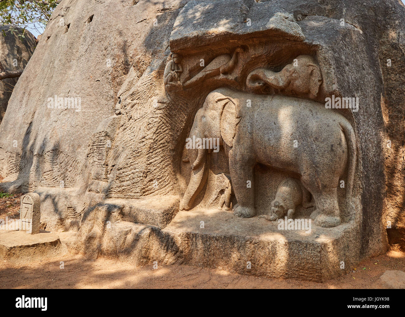 A Man Sculptor Making Marble Sculptures Near Mahabalipuram In The Tamil