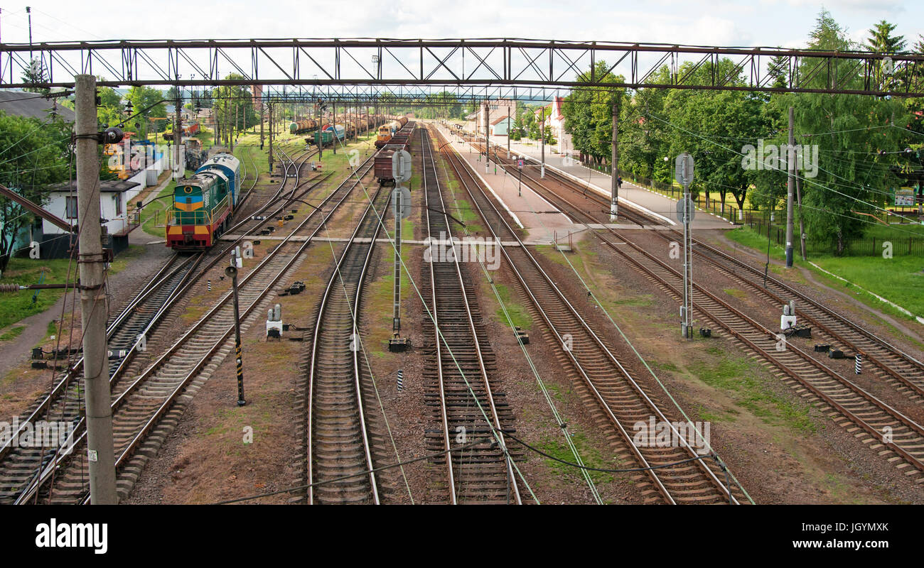 tracks of the great railway transport Stock Photo