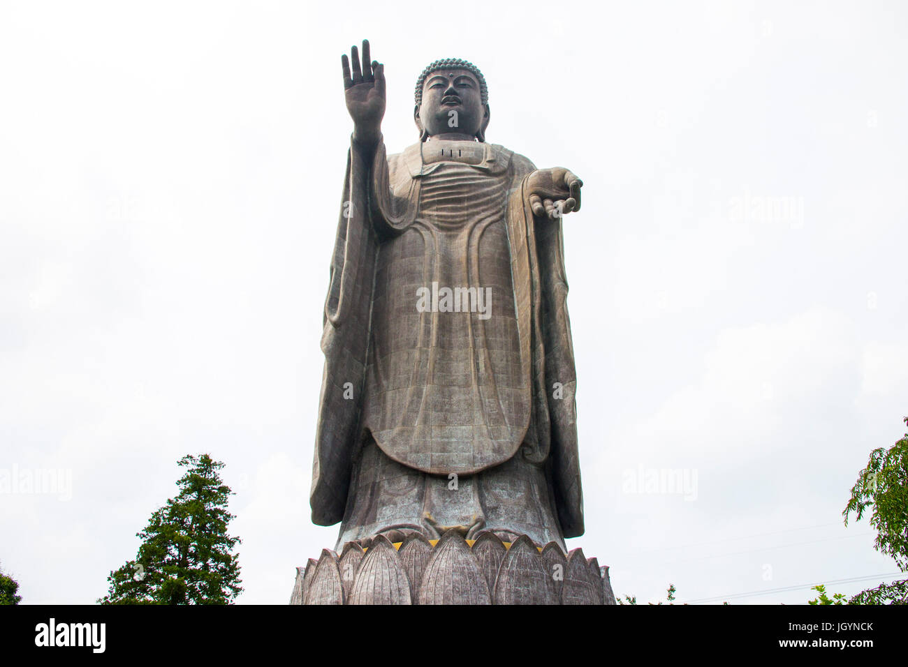 Full view of the Great Buddha of Ushiku, Japan. One of the tallest