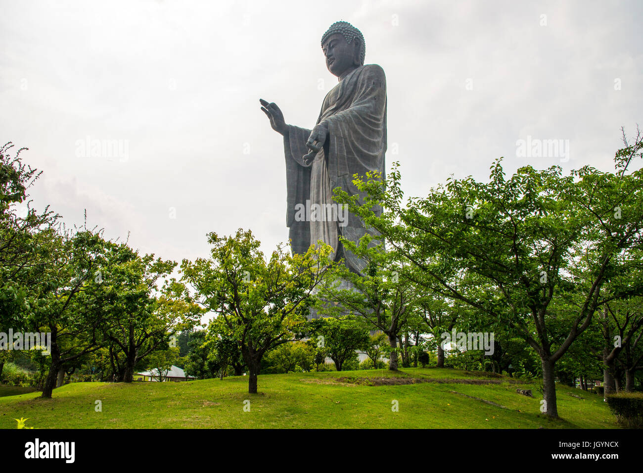 Full view of the Great Buddha of Ushiku, Japan. One of the tallest