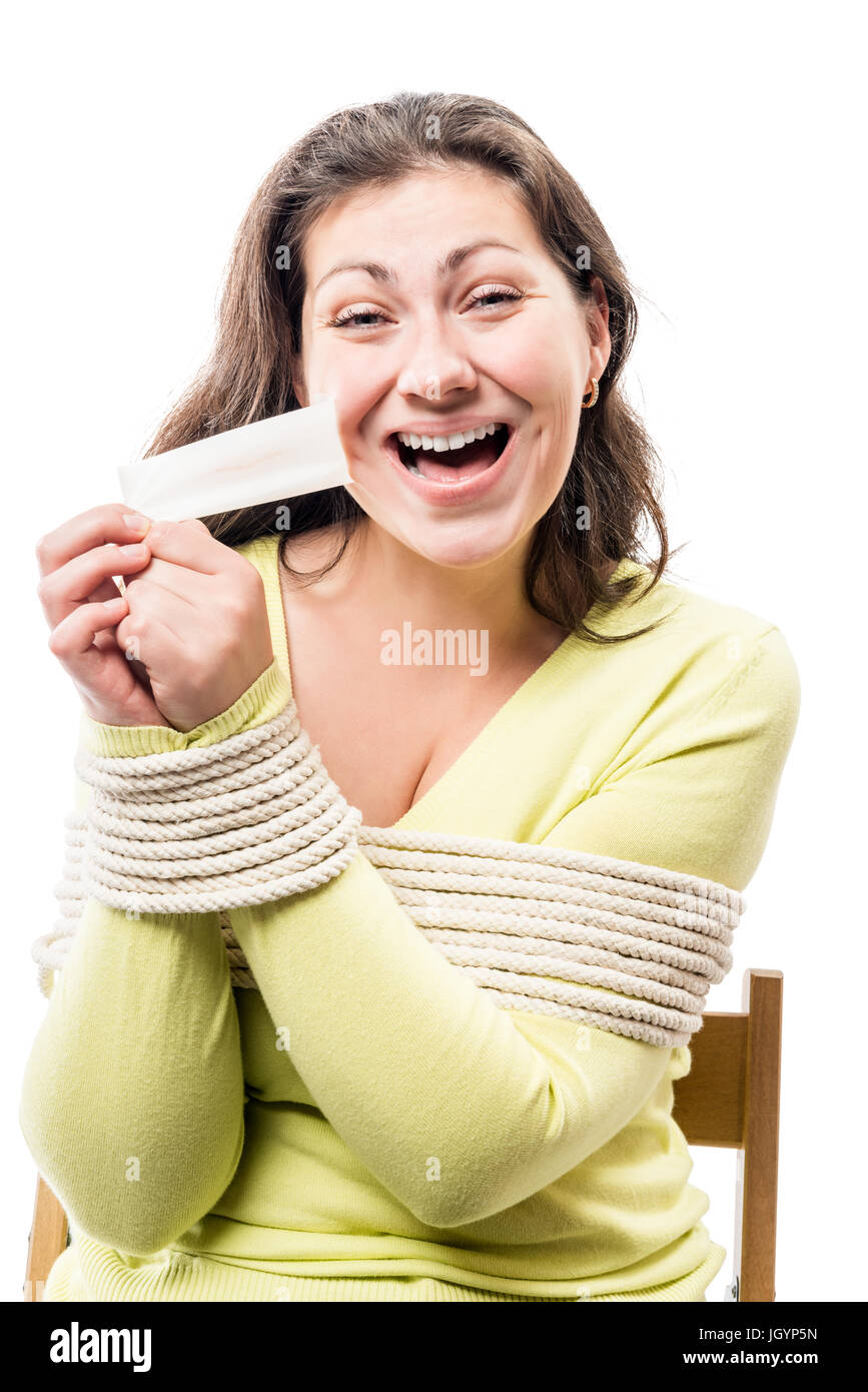 Young woman tied rope hi-res stock photography and images - Alamy