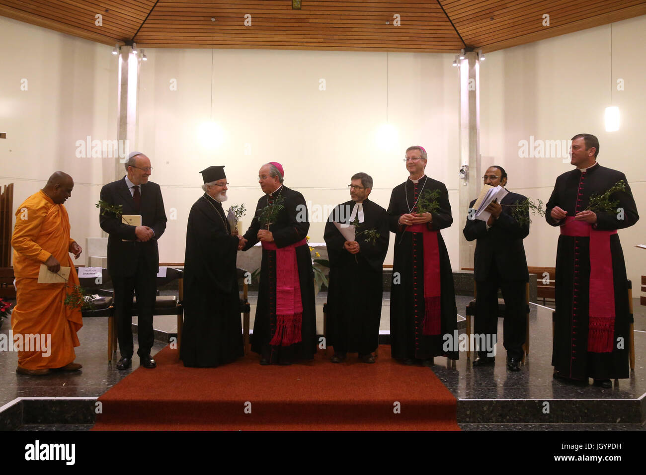 Fiftieth World Day of Peace. Interfaith celebration.  Geneva. Switzerland. Stock Photo