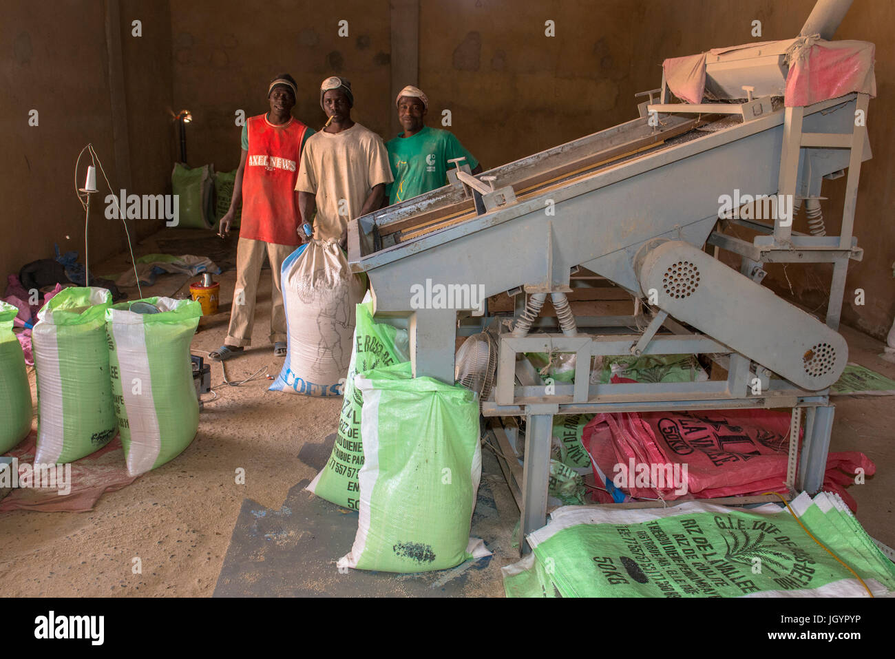 Packing Rice Factory Rice processing and packing factory. Senegal Stock Photo - Alamy